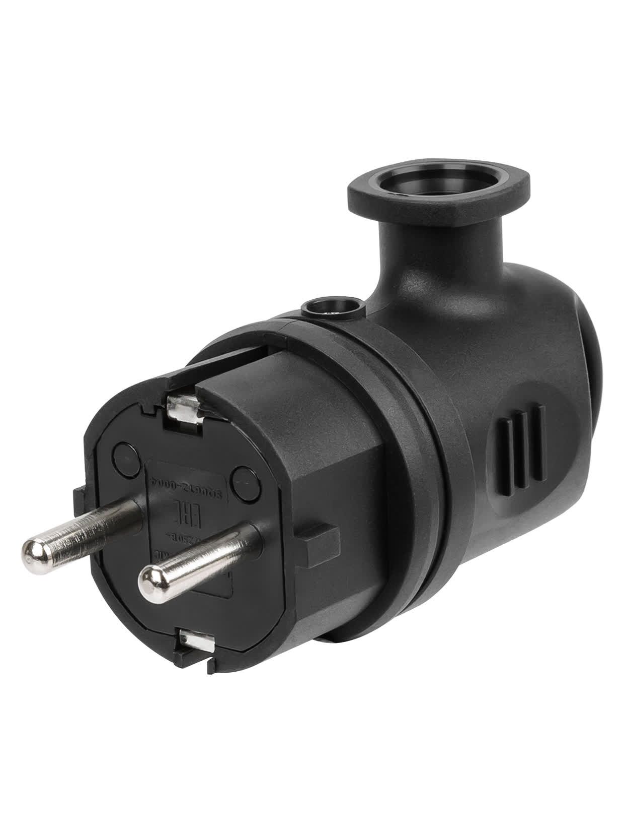 Вилка угловая с ушком каучук 2Р+РЕ 16А 250В IP44 TDM — изображение 5