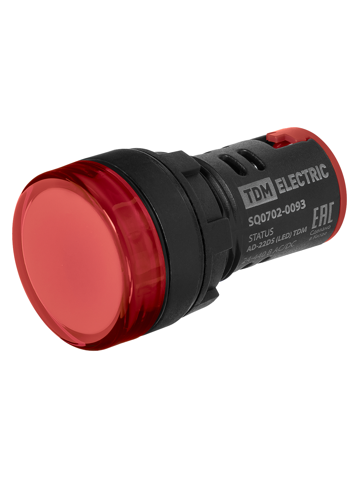 STATUS Лампа сигнальная AD-22DS, LED, d22 мм, 24-440 В AC/DC, IP65, красный TDM