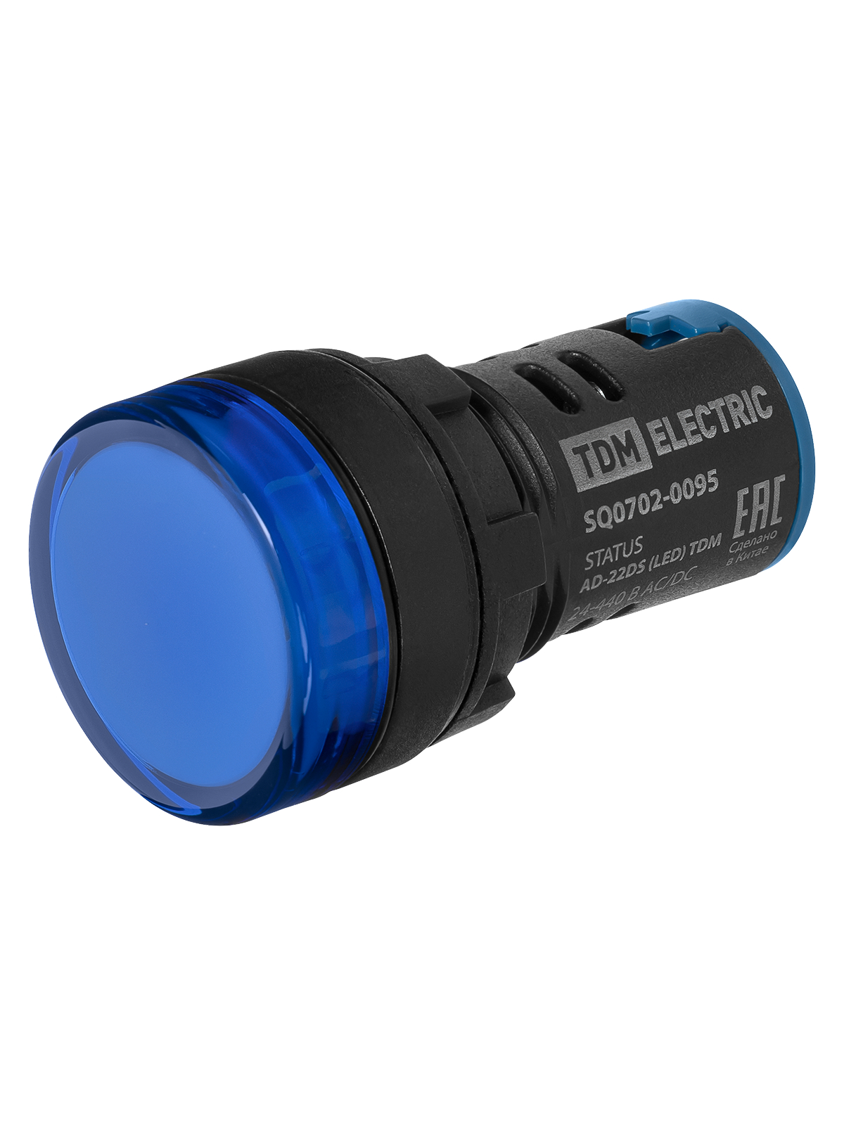 STATUS Лампа сигнальная AD-22DS, LED, d22 мм, 24-440 В AC/DC, IP65, синий TDM — изображение 6
