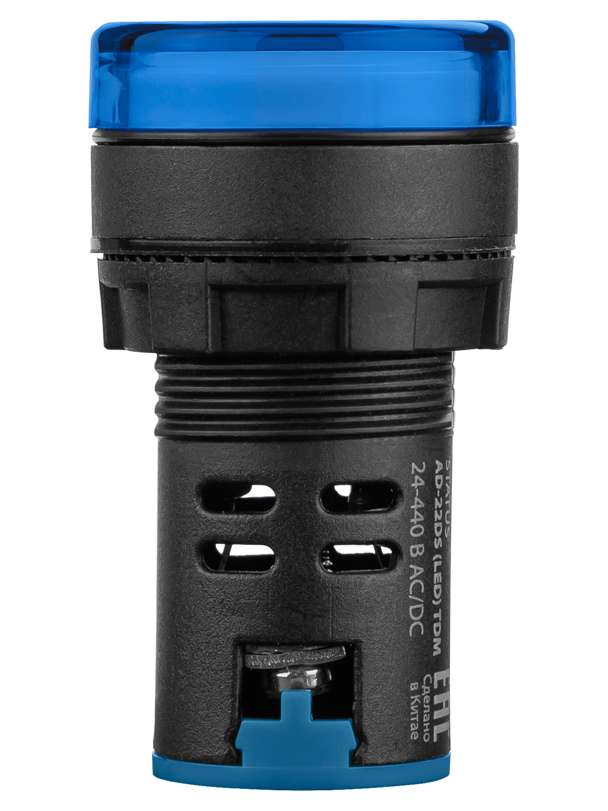 STATUS Лампа сигнальная AD-22DS, LED, d22 мм, 24-440 В AC/DC, IP65, синий TDM — изображение 4