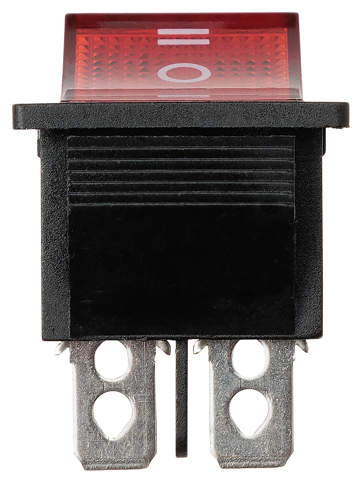 Переключатель клавишный KCD4-203N 250В AC/DC, 2P, 15А, (6с), ON-OFF-ON, c нейтральным положением, черный корпус, красная клавиша с LED подсветкой TDM — изображение 3