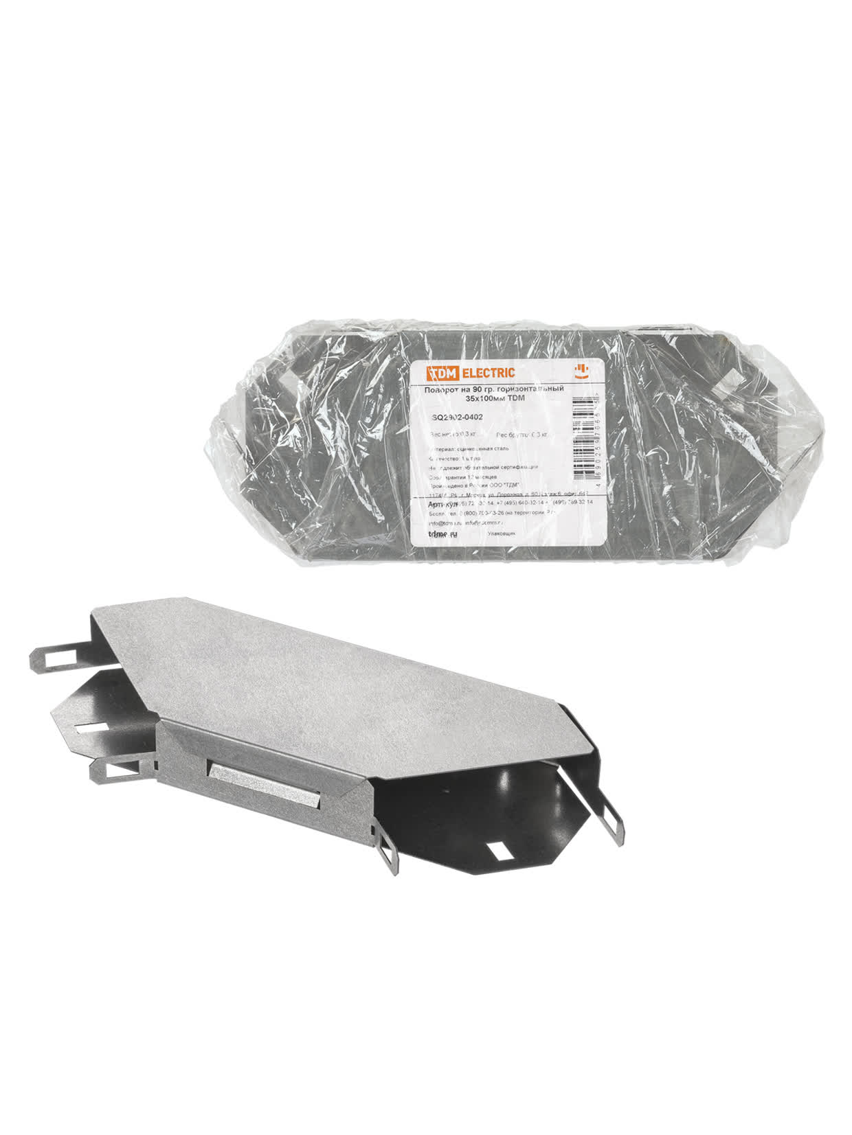 Поворот на 90 град. горизонтальный 35х100 мм TDM
