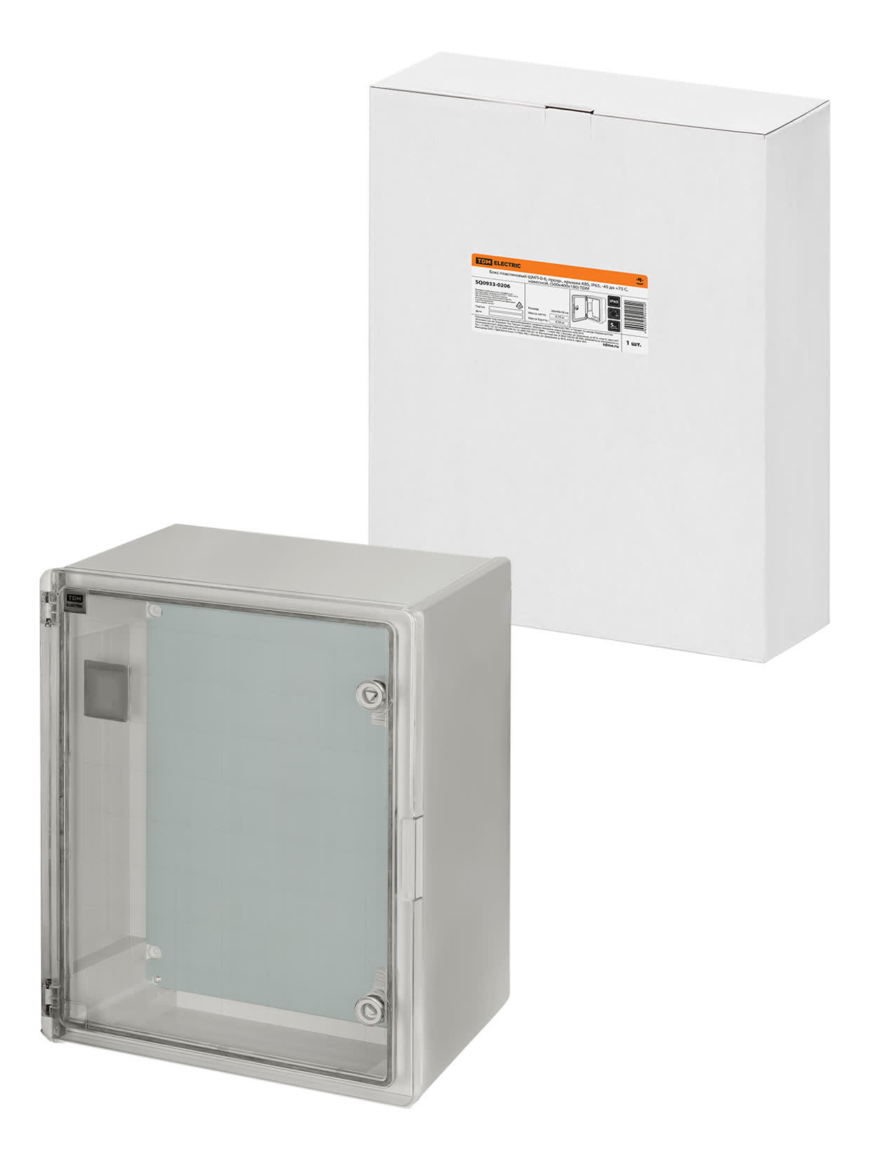 Бокс пластиковый ЩМП-0-6, прозр., крышка ABS, IP65, -45 до +75 С, навесной, (500x400x180) TDM — изображение 3