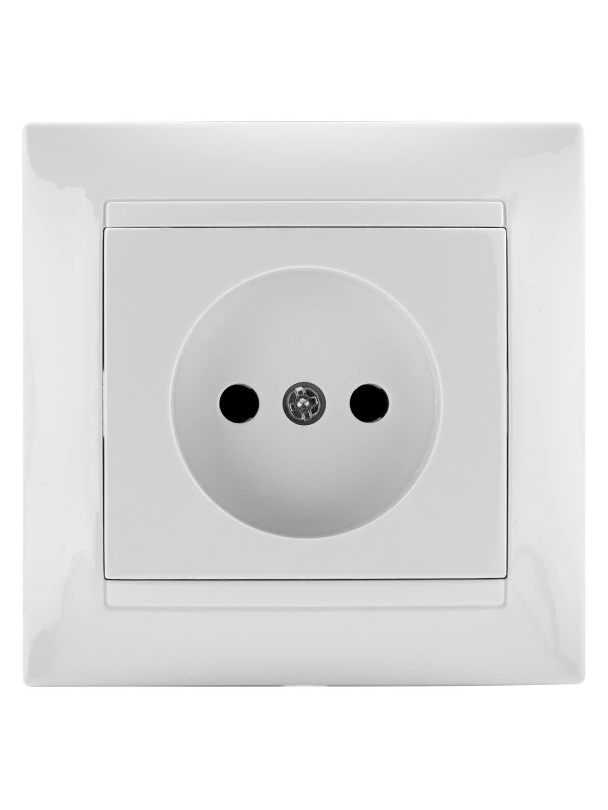 Розетка 2П 10А 250В белая "Лама" TDM