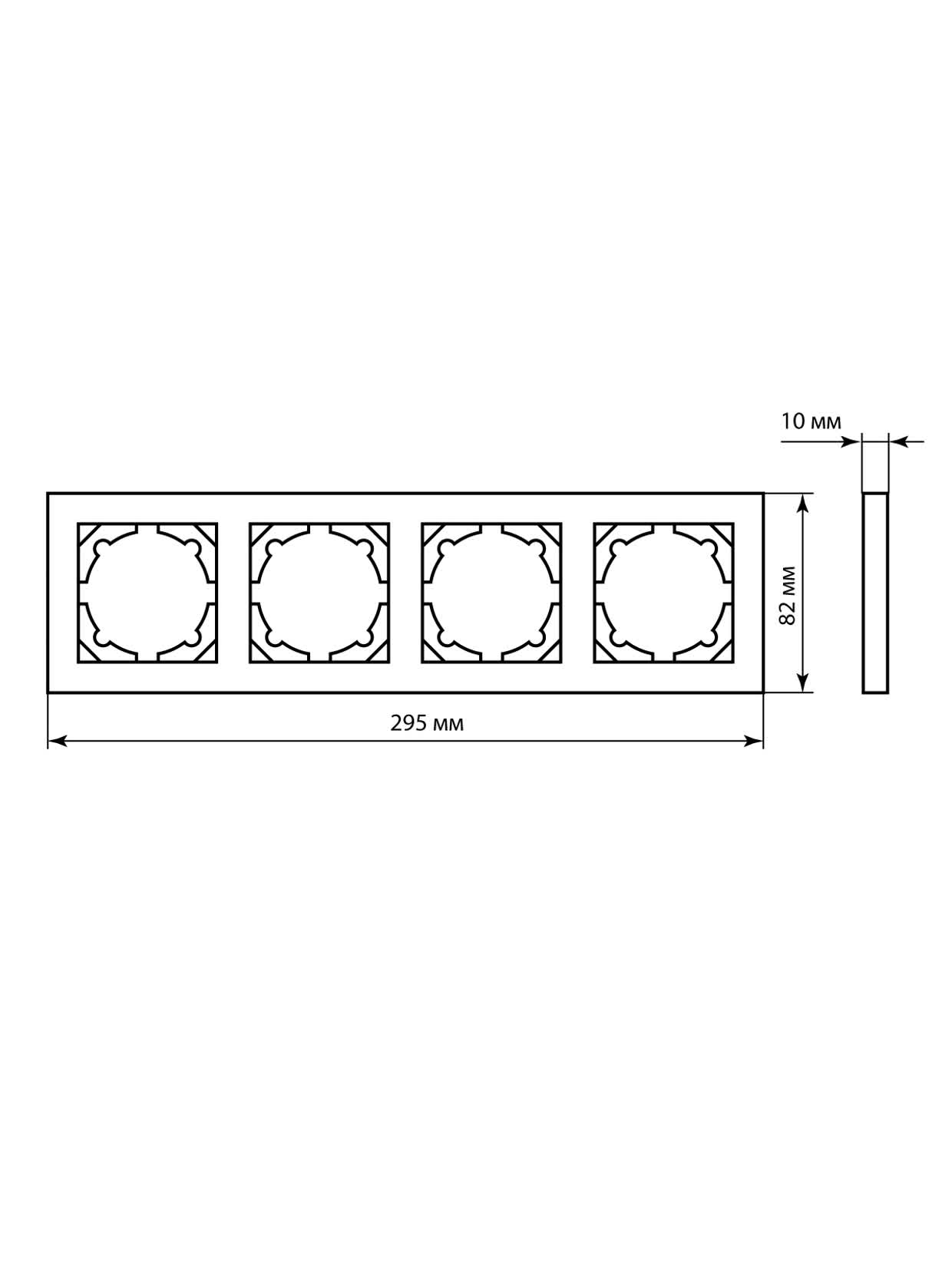 Рамка 4-х постовая белая "Сенеж" TDM