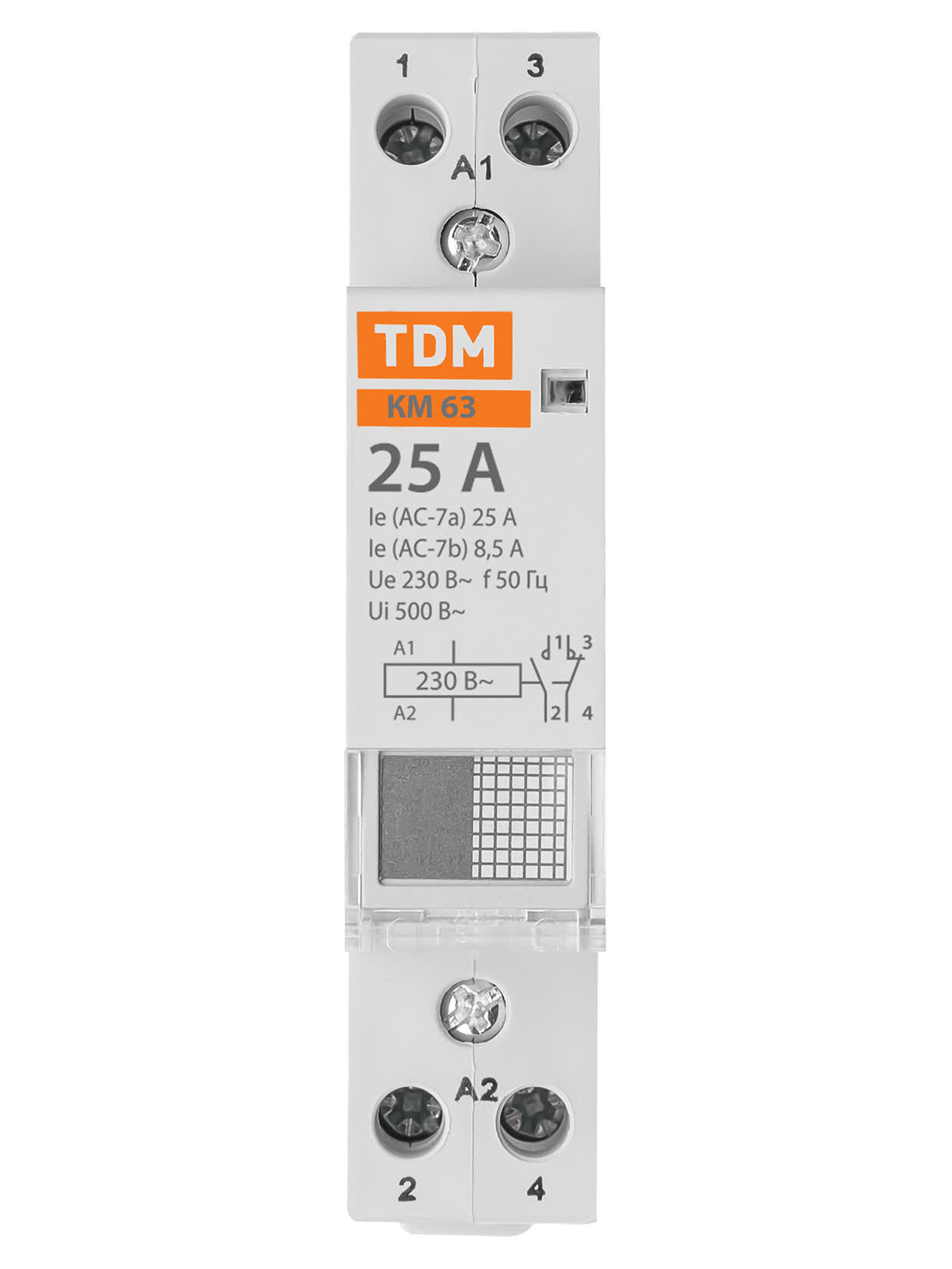 Контактор модульный КМ63/2-25 1НО;1НЗ TDM — изображение 8