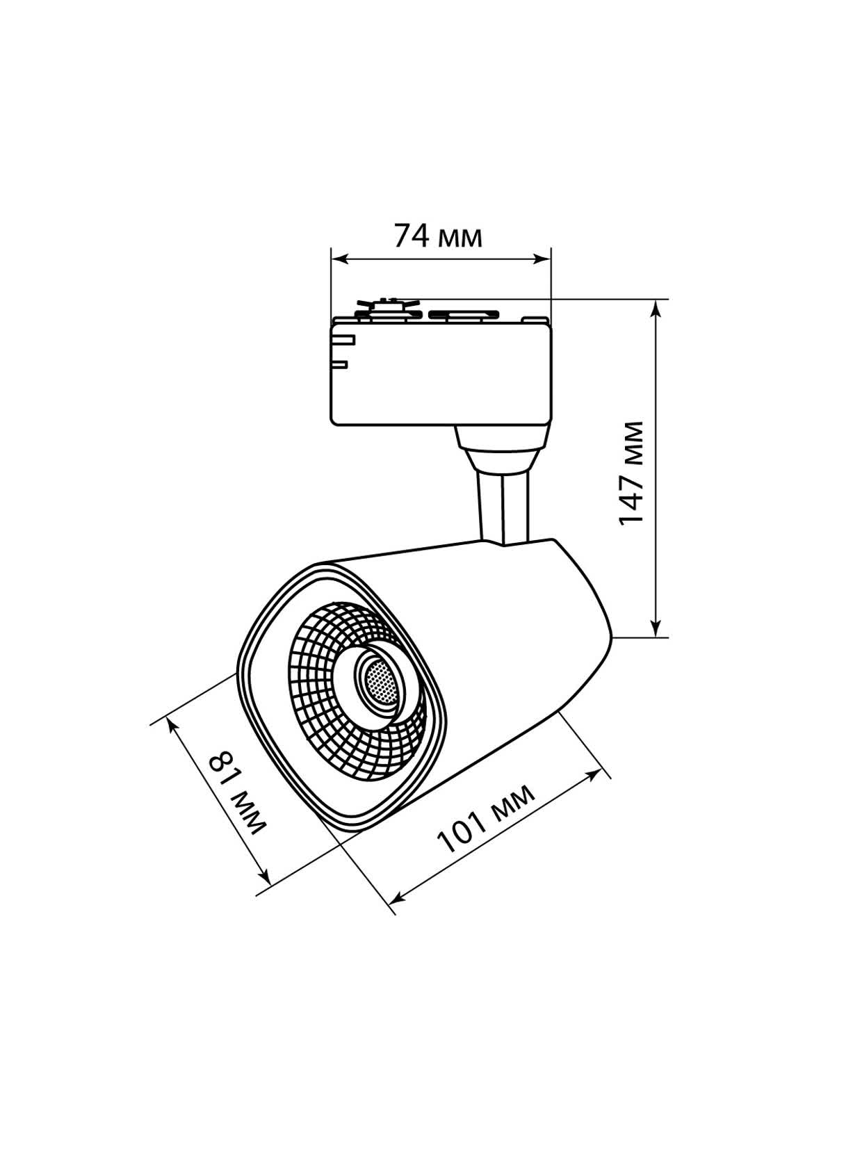 Светильник трековый однофазный LED TRL-02-025-WW 25 Вт, 24°, 3000 К, 90 Ra, белый, TDM