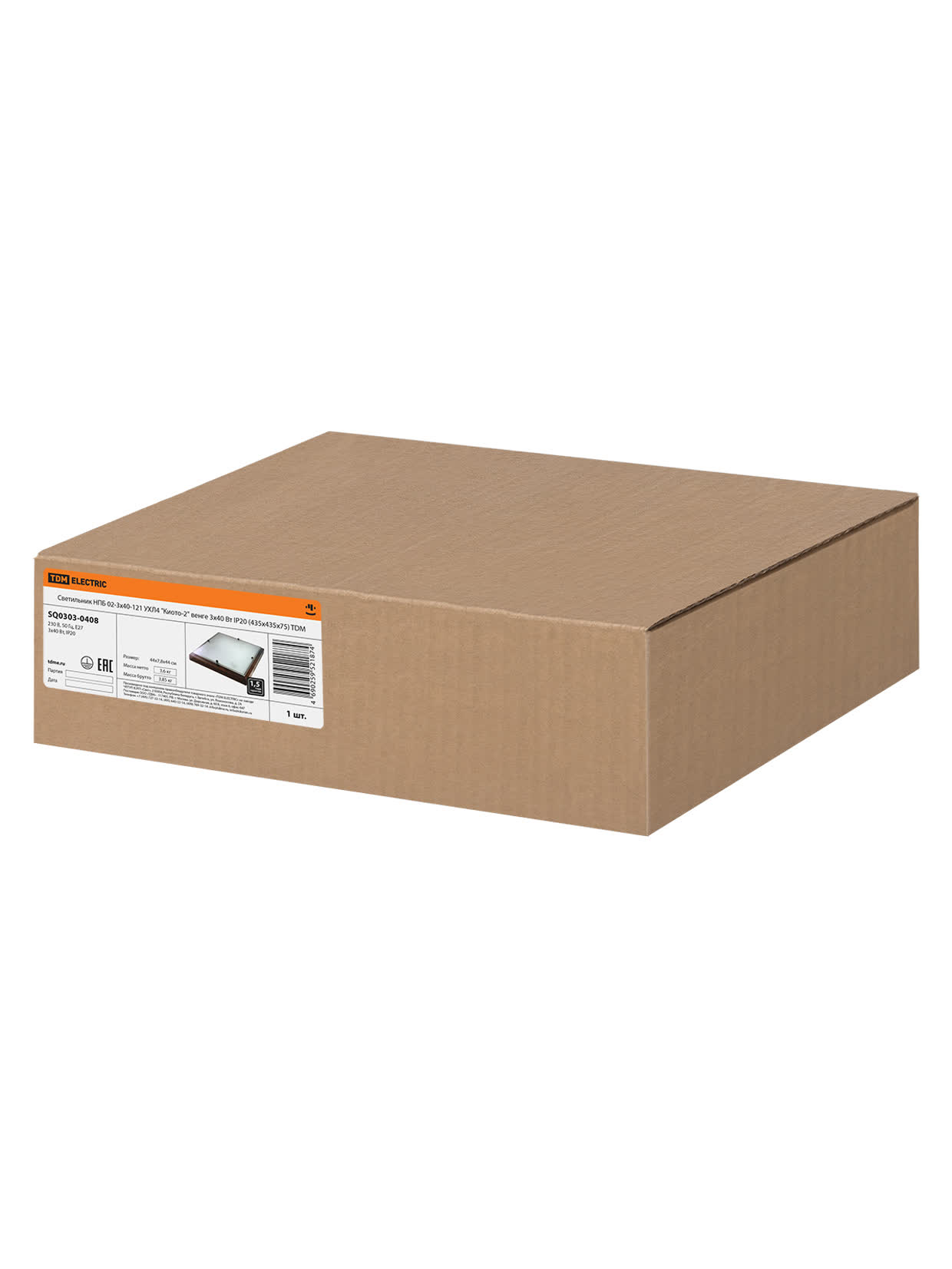 Светильник НПБ 02-3х40-121 УХЛ4 "Киото-2" венге 3х40 Вт IP20 (435х435х75) TDM — изображение 4
